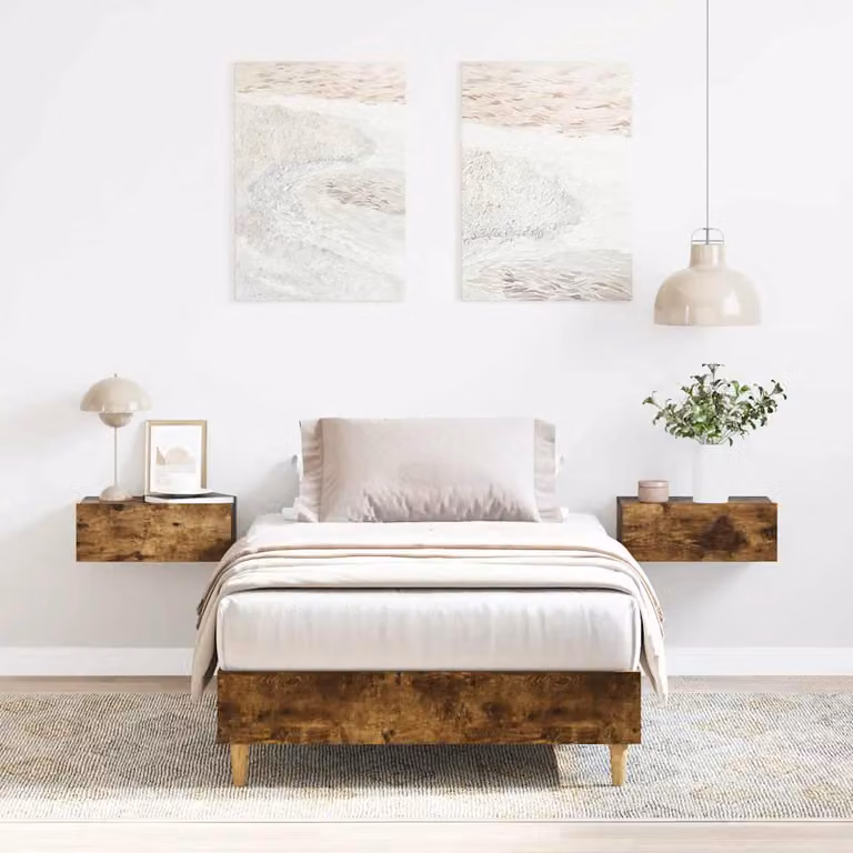 vidaXL Giroletto senza Materasso in Rovere Fumo e Truciolato, L/P/H: 90 x 200 x 25 cm