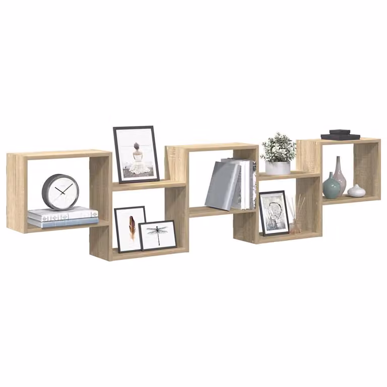 vidaXL Mensola a Cubo da Parete con 5 Scomparti in MDF Marrone Moderno