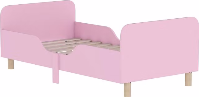 Struttura del lettino per bambini AIYAPLAY in legno e MDF con protezione dai bordi, modello a casetta, colore rosa