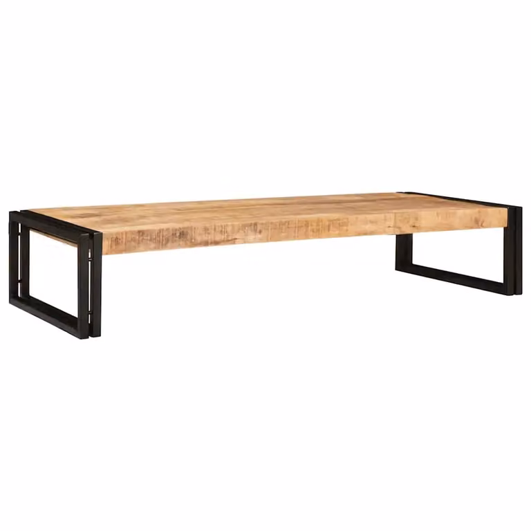 vidaXL Mensola da bagno moderna in legno di mango e metallo, Marrone, L 120 x P 50 x H 23 cm