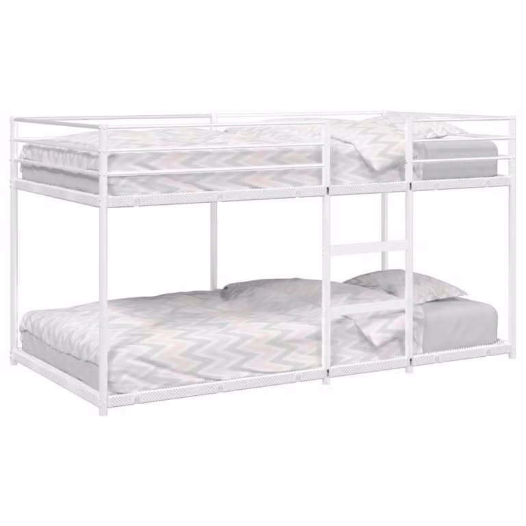Letto a castello in metallo vidaXL per bambini, colore bianco, L/P/H: 200 x 100 x 175 cm