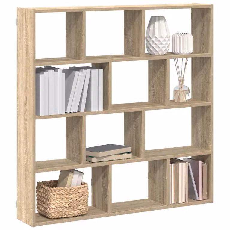 vidaXL Mensola a Cubo da Muro con 12 Scomparti in MDF Rovere Sonoma Marrone