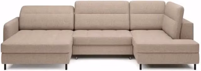 Divano angolare convertibile MEUBLORAMA BERTHO beige con contenitore e funzione letto, angolo sinistro, L: 306 cm