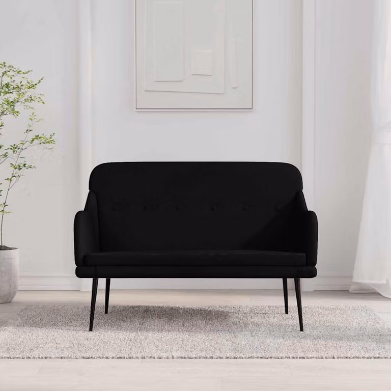 Panca moderna vidaXL in tessuto nero con braccioli L/P/H: 110 x 40 x 76 cm, Altezza: 80 cm