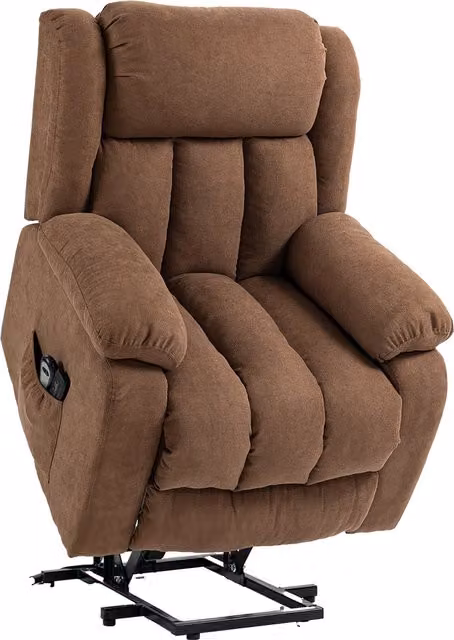 Poltrona Relax HOMCOM con Massaggio, Telecomando e Tasche, Sedia Alzapersona Reclinabile a 135° con Poggiapiedi, Marrone