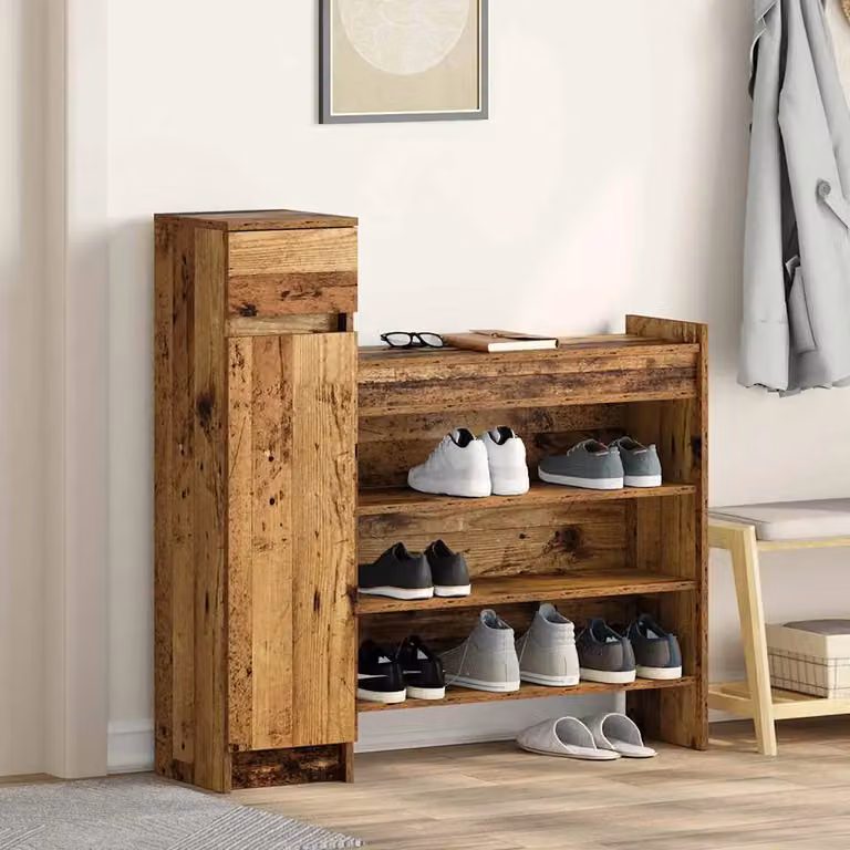 Mobile porta scarpe vidaXL in legno ingegnerizzato marrone L: 100,5 cm, P: 28 cm, H: 100 cm