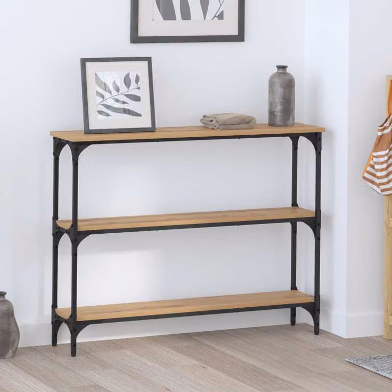 vidaXL Tavolo consolle moderno in rovere marrone L: 100 cm, P: 22,5 cm, H: 75 cm