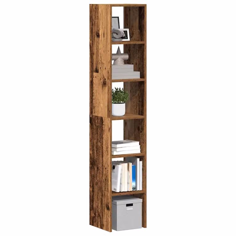 Set di 2 librerie impilabili vidaXL in legno antico marrone, L/P/H: 30 x 30 x 80 cm