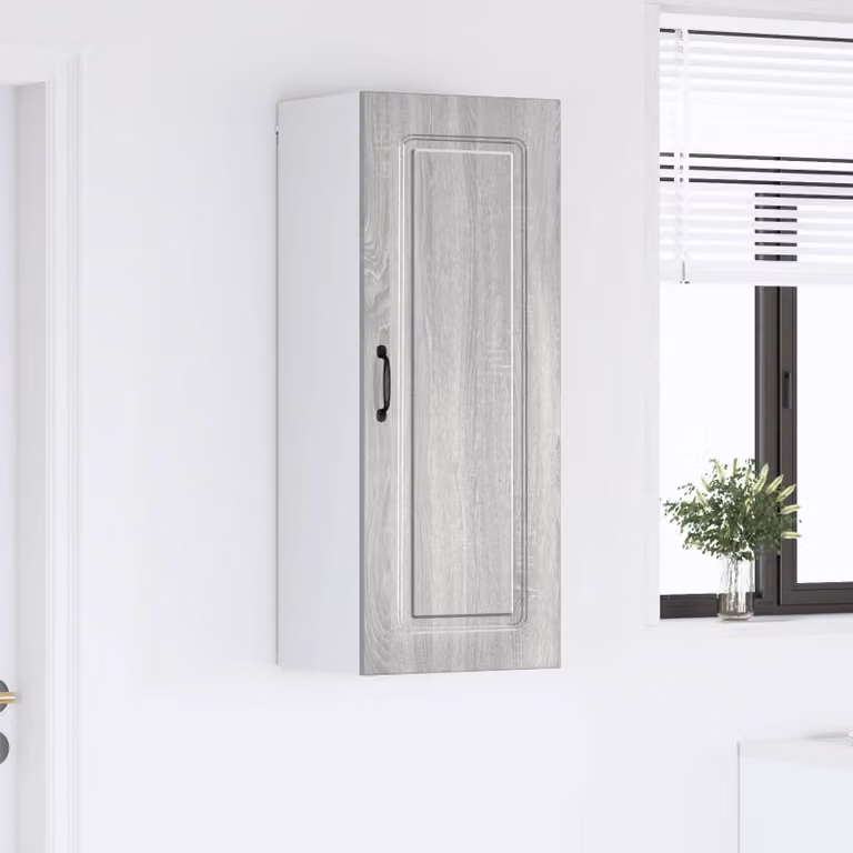 vidaXL Pensile da cucina Kalmar Grigio Sonoma con ante a battente e ripiani interni, L 40 cm x P 31 cm x H 100 cm