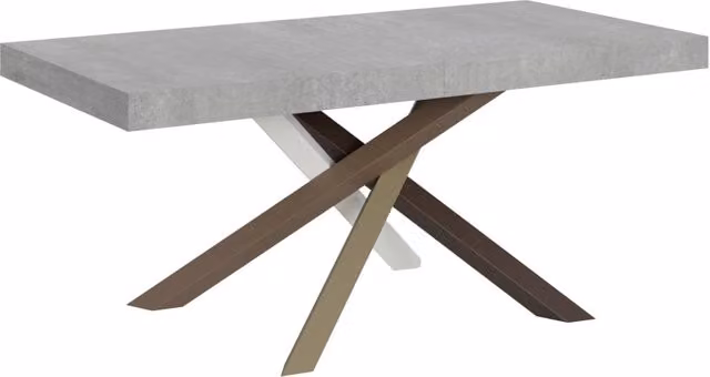 Tavolo da pranzo allungabile Volantis GIORDANOSHOP con piano effetto cemento grigio, L: 180-440 cm, P: 90 cm, H: 77 cm