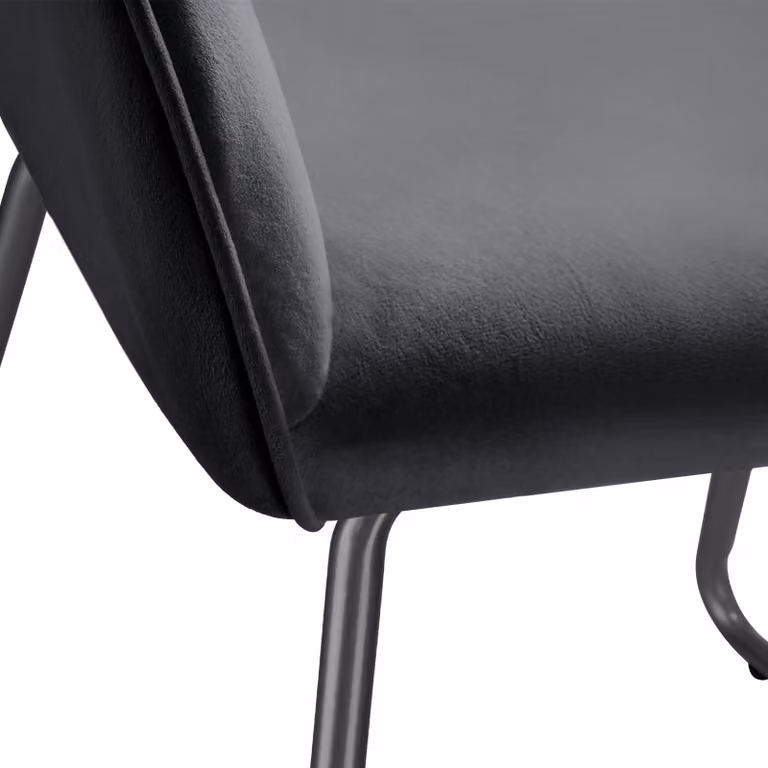 Set di 6 sedie da pranzo Jeane TecTake GmbH in velluto nero con struttura a slitta e braccioli