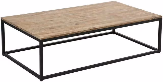 Tavolo basso rettangolare Atmosphera Createur d'interieur in metallo e legno di acacia nero e marrone L: 115 cm, P: 65 cm, H: 32,5 cm