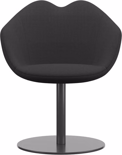 Sedia in tessuto Qeeboo XOXO design con struttura imbottita nei colori grigio e nero