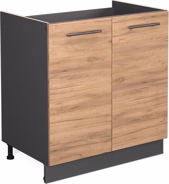 Mobile lavello cucina Fame-Line Vicco in rovere e antracite L: 80 cm senza piano di lavoro