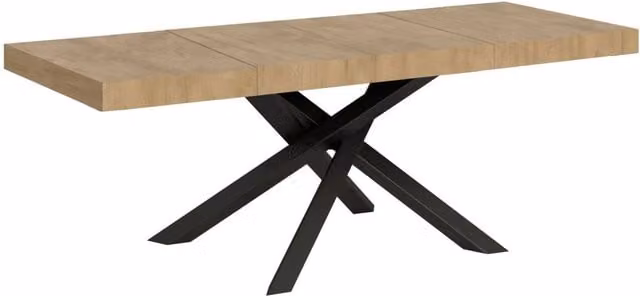 Tavolo Allungabile Moderno Giordanoshop in Rovere e Metallo Antracite L/P/H: 160-420 x 90 x 77 cm
