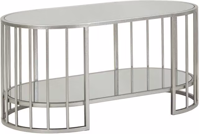 Tavolo da caffè Smirne Mauro Ferretti argento L 90 cm, P 50 cm, H 45 cm
