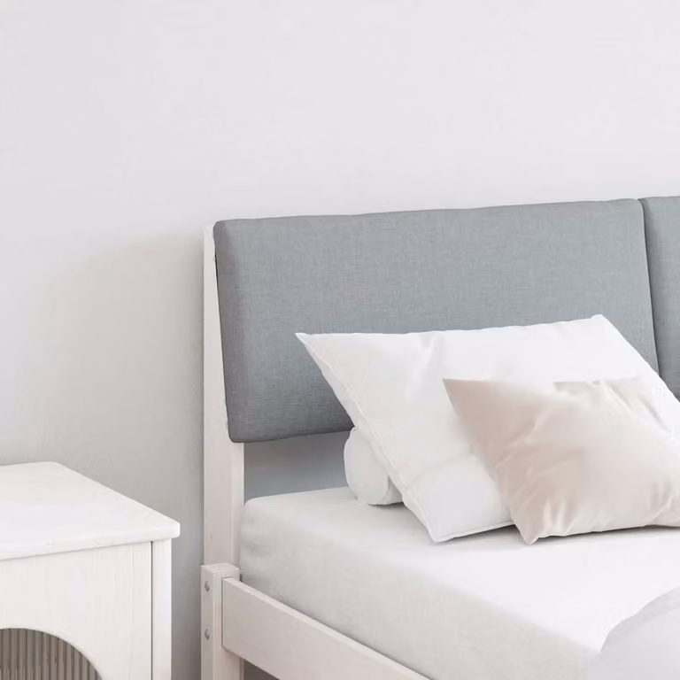 Testiera imbottita vidaXL in pino massello Grigio chiaro 150 cm