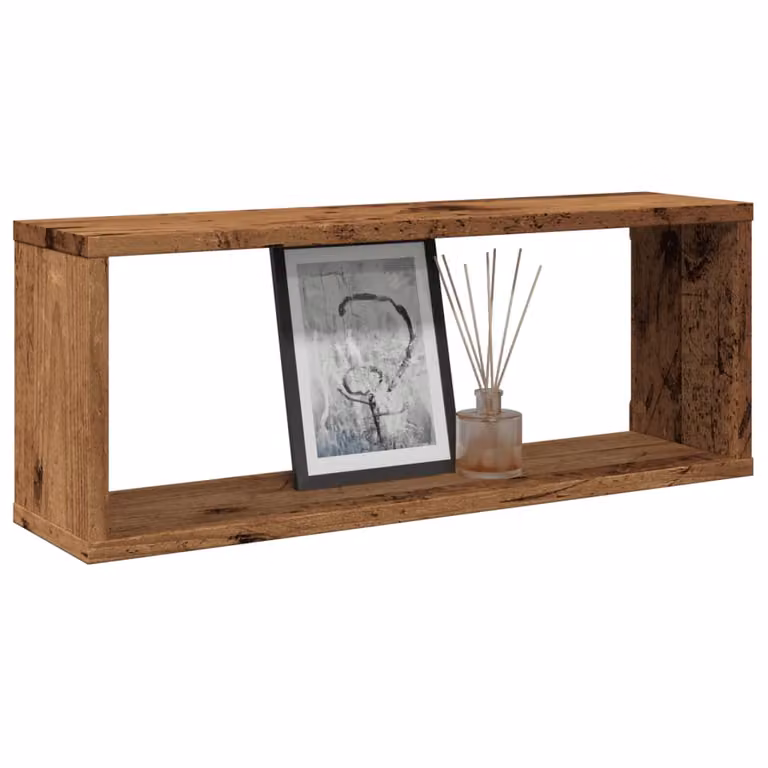 Set di 6 mensole a cubo vidaXL da parete in MDF color legno antico, L 60 cm x P 15 cm x H 23 cm