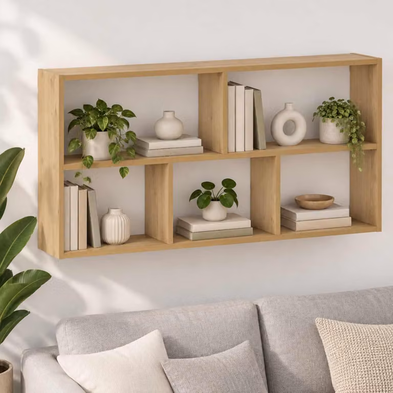 Scaffale da parete moderno vidaXL in legno marrone L: 102 cm, P: 17 cm, H: 50 cm