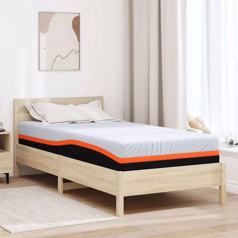 Materasso vidaXL con gel e regolazione della temperatura, Bianco e Grigio, L 120 cm x P 200 cm