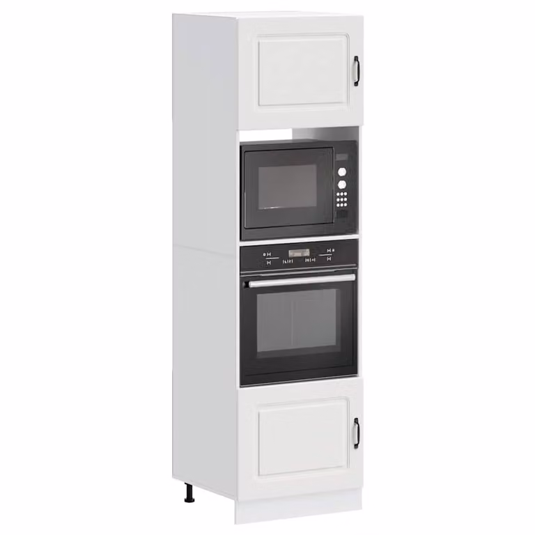 Set di 2 armadi per elettrodomestici Kalmar vidaXL bianchi in legno MDF per cucina