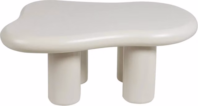 Tavolino da caffè Beliani Bianco con piano ovale in MDF e gambe in PVC per soggiorno moderno e minimalista L/P/H: 100 x 70 x 40 cm