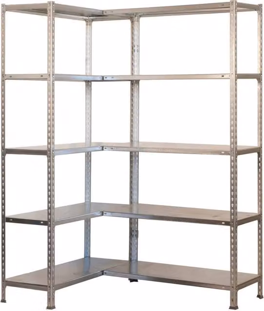 Scaffale in metallo Simon Rack con 10 ripiani colore argento, L/P/H: 100 x 40 x 180 cm