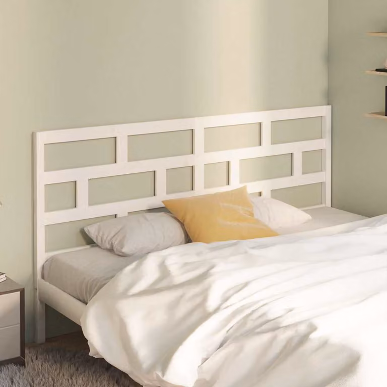 Testiera per Letto vidaXL in Legno Massello di Pino Bianco L: 186 cm, P: 4 cm, H: 100 cm
