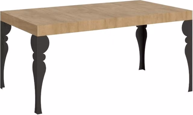 Tavolo Allungabile Moderno Paxon Premium in Quercia Natura con Telaio Antracite L/P/H: 140-400 x 90 x 77 cm