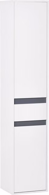 Mobiletto Bagno Salvaspazio HOMCOM Bianco con 2 Armadietti e Cassetto, Colonna in Legno con Ripiani Regolabili, L/P/H: 35 x 31 x 172 cm