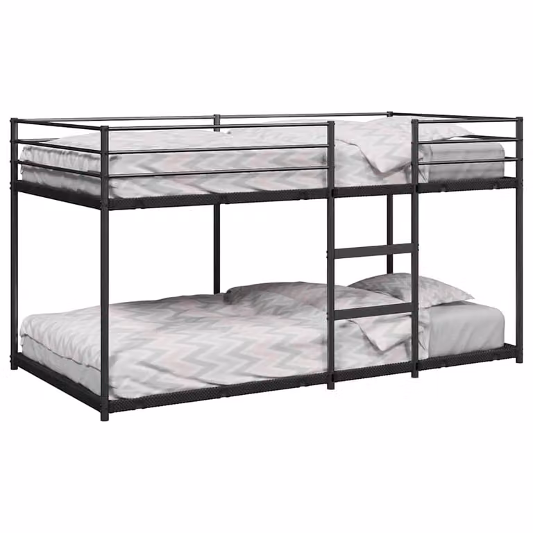 Letto a castello moderno vidaXL in metallo nero senza materasso L: 75 cm, P: 190 cm, H: 165 cm