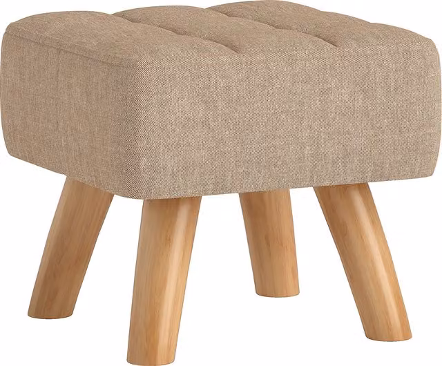 Pouf poggiapiedi HOMCOM in tessuto effetto lino marrone L: 27 cm, P: 27 cm, H: 26 cm
