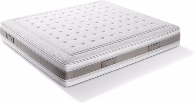 Materasso Deluxe DaunenStep con Nano-Molle, Cachemire e Rivestimento Antibatterico, Colore Bianco