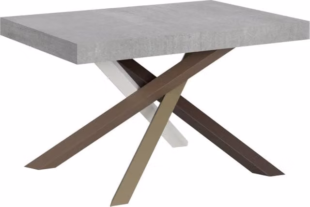 Tavolo da pranzo allungabile Volantis GIORDANOSHOP grigio con piano in composito e struttura in metallo L/P/H: 130-234 x 90 x 77 cm