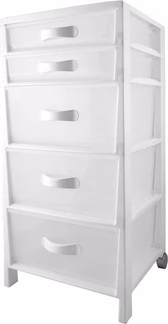 Cassettiera Futura Slim A 5 Cassetti Belli e Forti Bianco Lucido