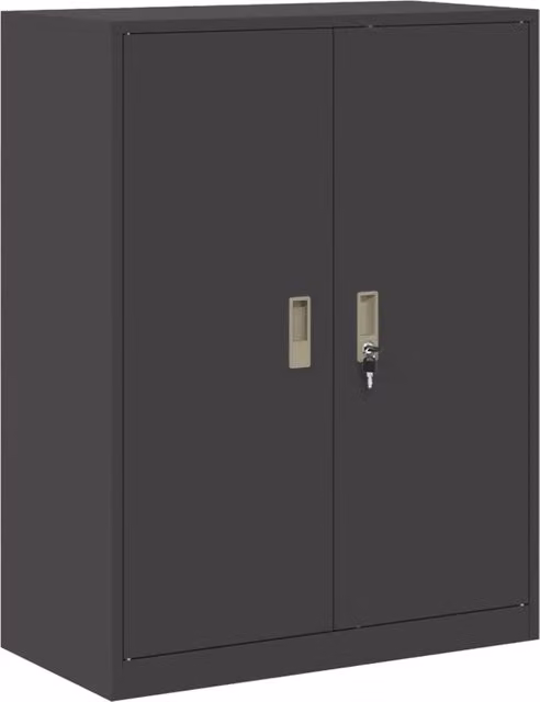 Armadio in metallo nero opaco con ante a battente e serratura DESIGN IN L/P/H: 80 x 40 x 105 cm CFW8938834