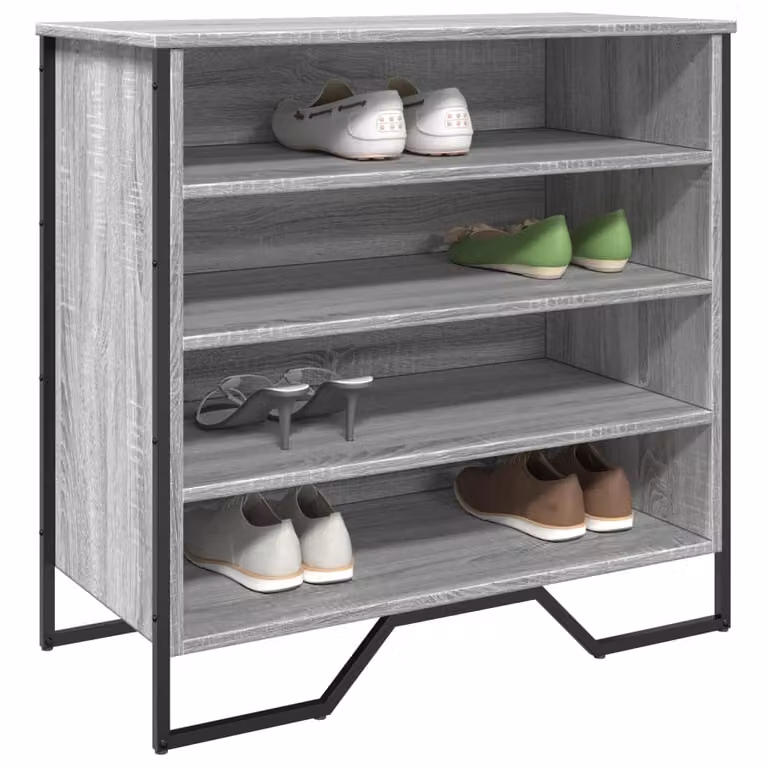 Scarpiera moderna vidaXL con seduta integrata Grigio, L: 80 cm, P: 38 cm, H: 78 cm