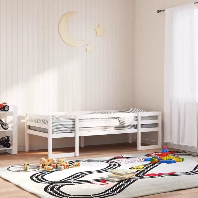 Giroletto per bambini vidaXL in legno massello di pino bianco laccato L/P/H: 195.5 x 90 x 97.5 cm