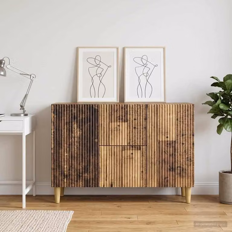 Credenza moderna vidaXL in legno ingegnerizzato marrone, L 89 x P 34,5 x H 60 cm