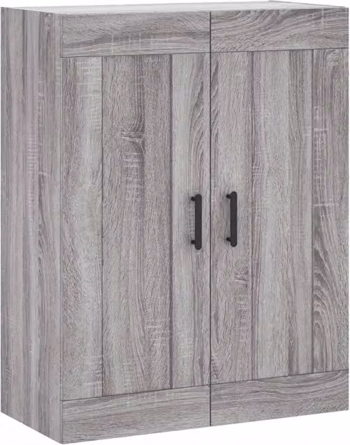 Pensile moderno HELLOSHOP26 in legno composito grigio con vano contenitore L: 69,5 cm, P: 34 cm, H: 90 cm