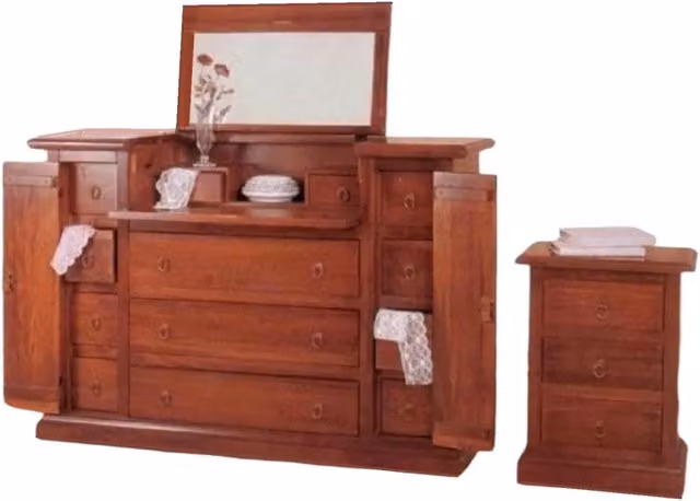 Set di 2 comodini classici Gruppo Como in legno color noce Mobili 2G