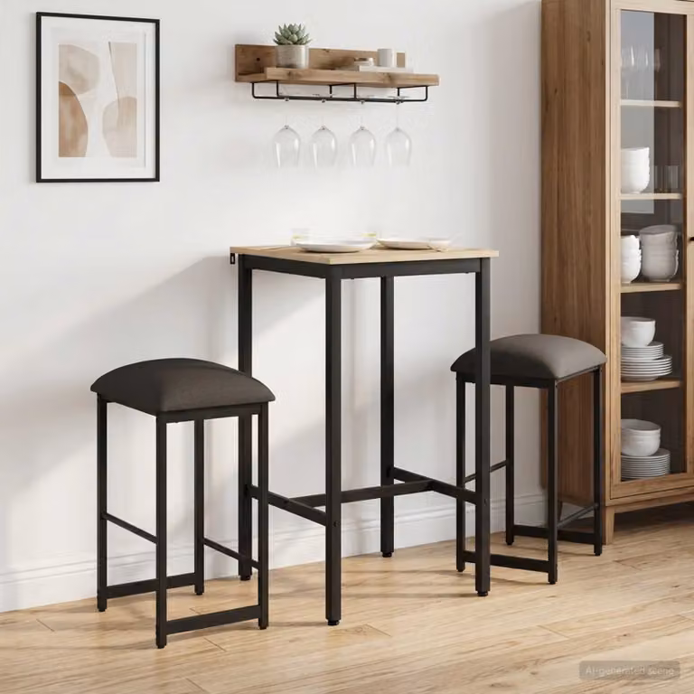 Set di 2 sgabelli da bar vidaXL moderni in tessuto grigio con struttura in metallo L/P/H: 40 x 32 x 64 cm