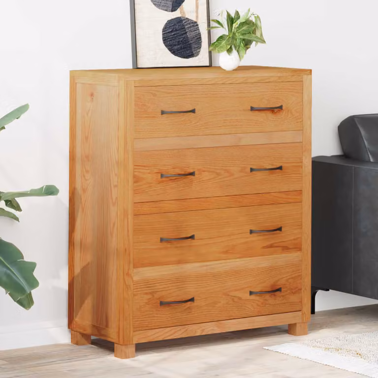Armadietto moderno vidaXL in legno di quercia e pino marrone con cassetti e ante L/P/H: 80 x 35 x 95 cm