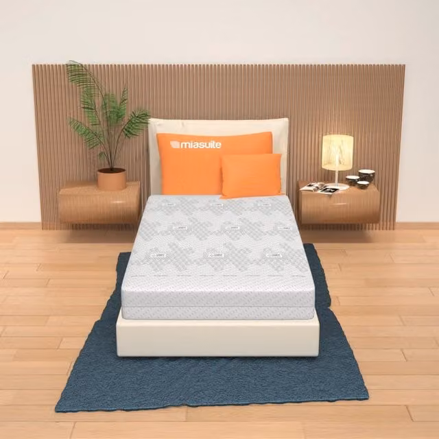 Materasso Singolo Miasuite con Gel e Rivestimento Sfoderabile Antibatterico, Bianco, L/P/H: 85 x 190 x 20 cm