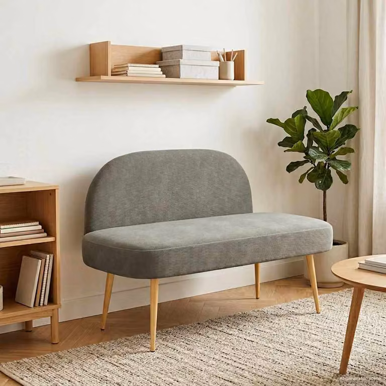 Panchina imbottita con schienale vidaXL Grigio chiaro L: 110 cm, P: 60 cm, H: 76 cm