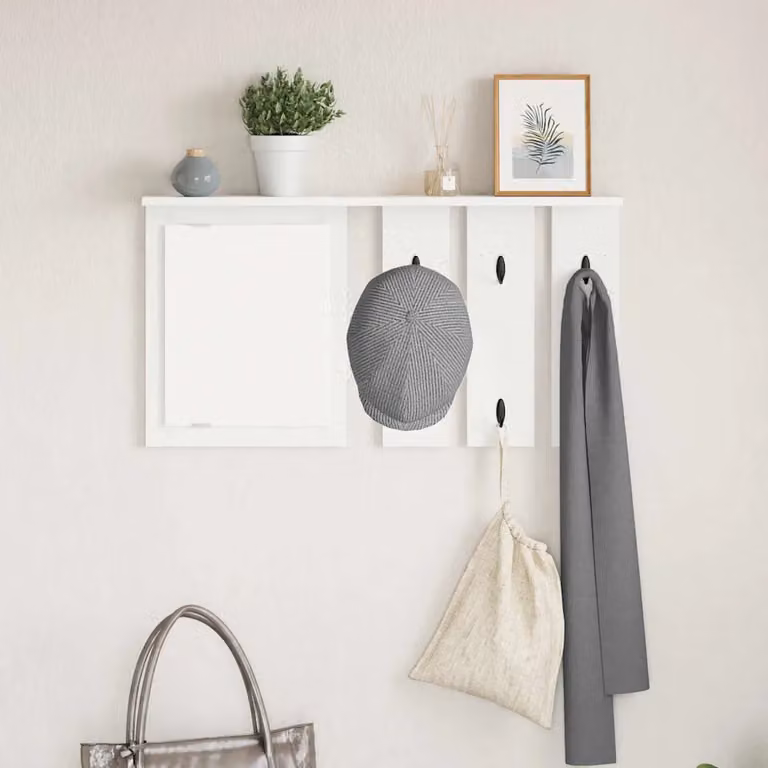 vidaXL Appendiabiti a muro moderno in bianco L: 85 cm, P: 10 cm, H: 45 cm