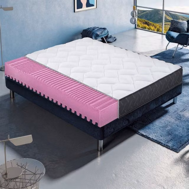 Materasso KingDream in Memory Foam Bianco con Rivestimento Sfoderabile e Regolazione della Temperatura, L/P/H: 160 x 190 x 16 cm