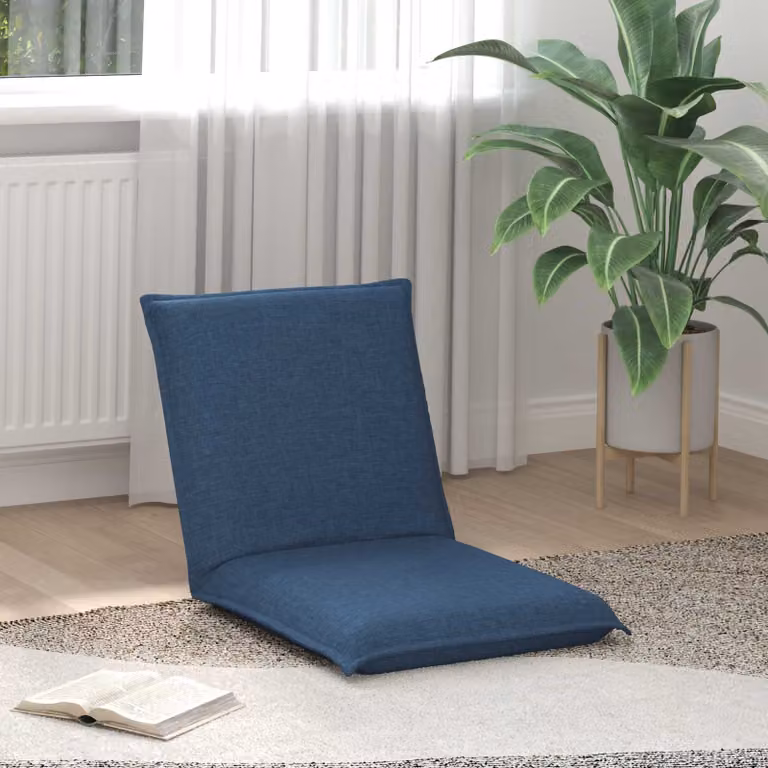 Sedia a pavimento regolabile vidaXL in tessuto blu per adulti