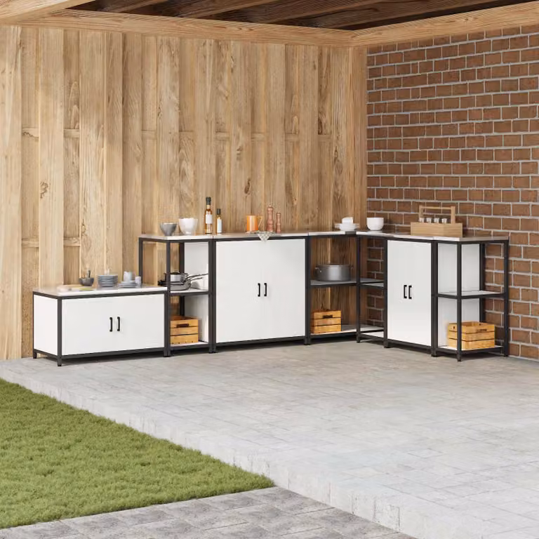 Unità di scaffali per cucina HATTEM vidaXL bianca, design moderno, L: 40 cm, P: 50 cm, H: 92 cm