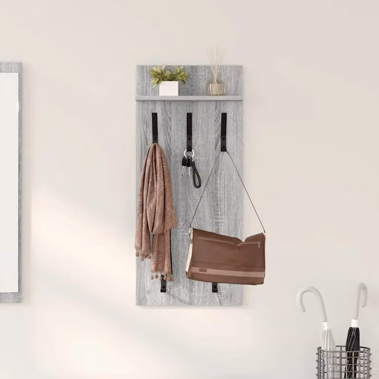 Appendiabiti a muro vidaXL Grigio Sonoma L 40 cm x P 10 cm x H 90 cm